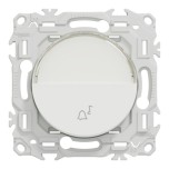 Schneider Odace - bouton-poussoir porte-étiquette - symbole carillon - blanc craie - Réf : S920246