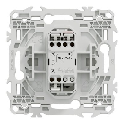 Schneider Odace - bouton-poussoir porte-étiquette - symbole carillon - blanc craie - Réf : S920246