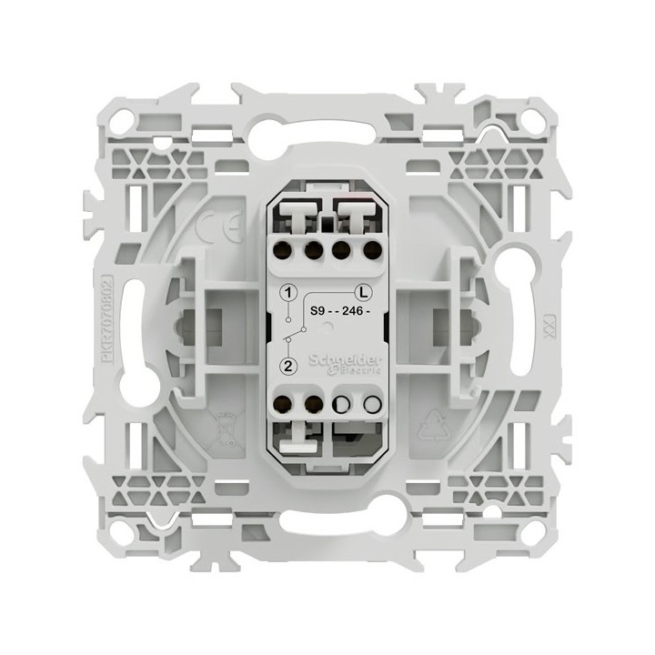 Schneider Odace - bouton-poussoir porte-étiquette - symbole carillon - blanc craie - Réf : S920246