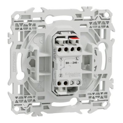 Schneider Odace - bouton-poussoir porte-étiquette - symbole carillon - blanc craie - Réf : S920246