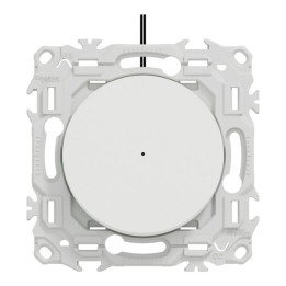 Schneider Odace - va-et-vient ou poussoir lumineux LED verte 0,15mA - 10AX - blanc craie - Réf : S920263