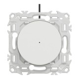 Schneider Odace - va-et-vient ou poussoir lumineux LED verte 0,15mA - 10AX - blanc craie - Réf : S920263
