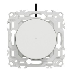 Schneider Odace - va-et-vient ou poussoir lumineux LED verte 0,15mA - 10AX - blanc craie - Réf : S920263