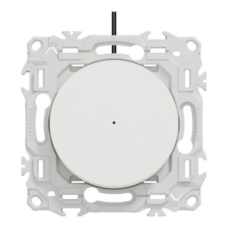 Schneider Odace - va-et-vient ou poussoir lumineux LED verte 0,15mA - 10AX - blanc craie - Réf : S920263