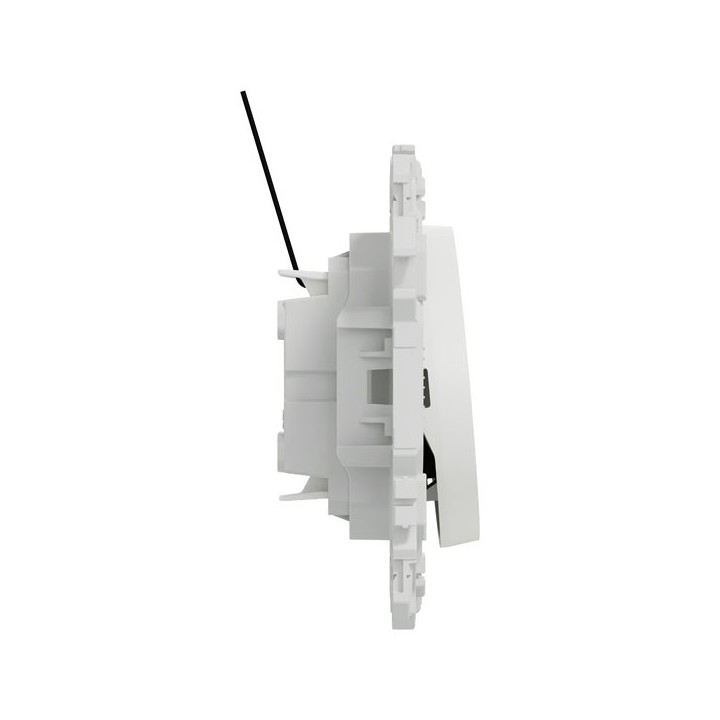 Schneider Odace - va-et-vient ou poussoir lumineux LED verte 0,15mA - 10AX - blanc craie - Réf : S920263