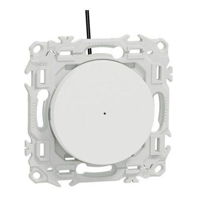 Schneider Odace - va-et-vient ou poussoir lumineux LED verte 0,15mA - 10AX - blanc craie - Réf : S920263