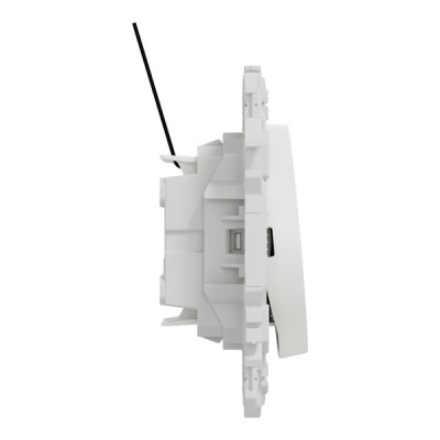 Schneider Odace - double va-et-vient ou poussoir lumineux LED 0,15mA - 10AX - blanc craie - Réf : S920273