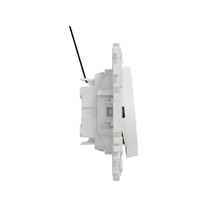 Schneider Odace - double va-et-vient ou poussoir lumineux LED 0,15mA - 10AX - blanc craie - Réf : S920273