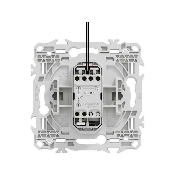 Schneider Odace - interrupteur à carte - LED localisation incluse - 10AX - blanc craie - Réf : S920283