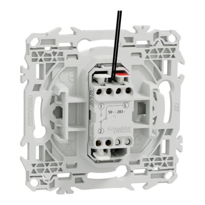 Schneider Odace - interrupteur à carte - LED localisation incluse - 10AX - blanc craie - Réf : S920283