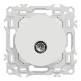 Schneider Odace - prise TV simple mâle - sortie coaxiale - blanc craie - Réf : S920445