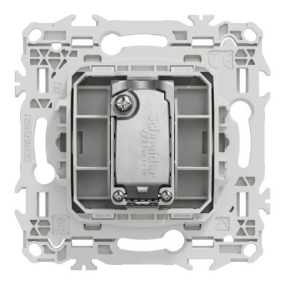 Schneider Odace - prise TV simple mâle - sortie coaxiale - blanc craie - Réf : S920445