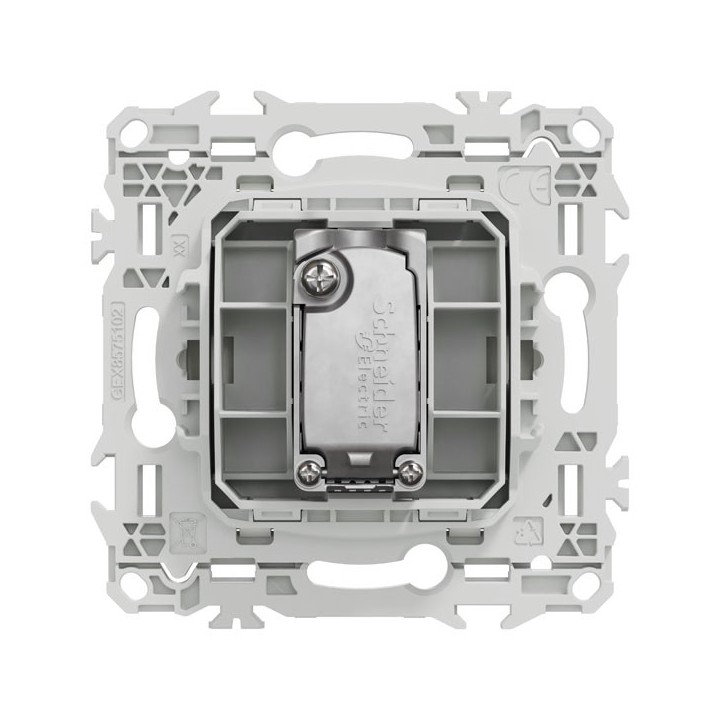 Schneider Odace - prise TV simple mâle - sortie coaxiale - blanc craie - Réf : S920445