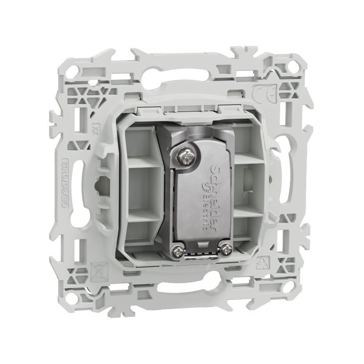 Schneider Odace - prise TV simple mâle - sortie coaxiale - blanc craie - Réf : S920445