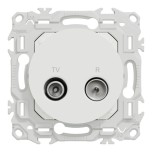 Schneider Odace - prise TV/FM - sorties coaxiales - blanc craie - Réf : S920451