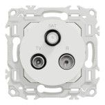 Schneider Odace - prise TV/FM/SAT - sorties coaxiales - blanc craie - Réf : S920461