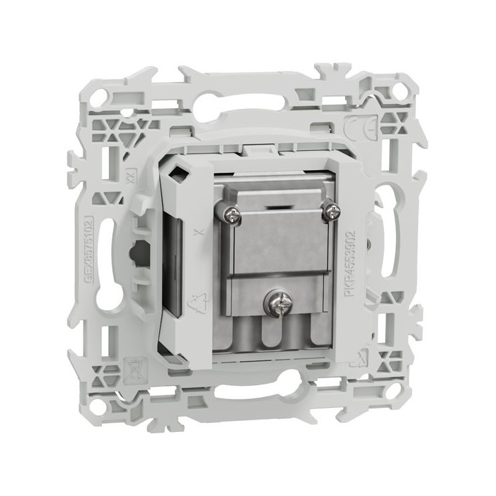 Schneider Odace - prise TV/FM/SAT - sorties coaxiales - blanc craie - Réf : S920461