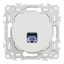 Schneider Odace - prise RJ45 - Cat6 STP grade 2TV min à grade 3TV - blanc craie - Réf : S920476
