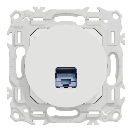 Schneider Odace - prise RJ45 - Cat6 STP grade 2TV min à grade 3TV - blanc craie - Réf : S920476