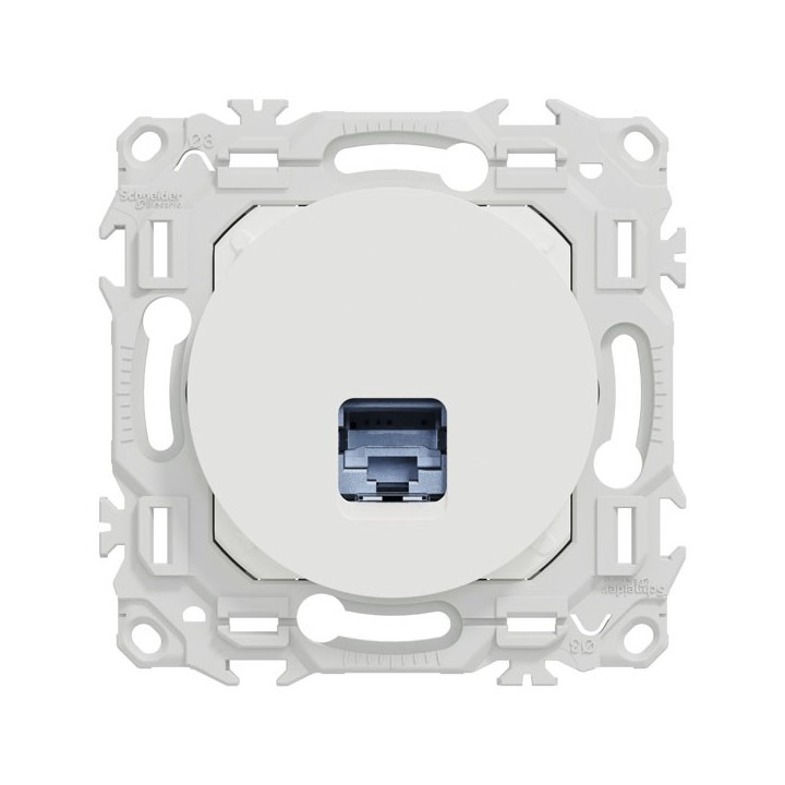 Schneider Odace - prise RJ45 - Cat6 STP grade 2TV min à grade 3TV - blanc craie - Réf : S920476