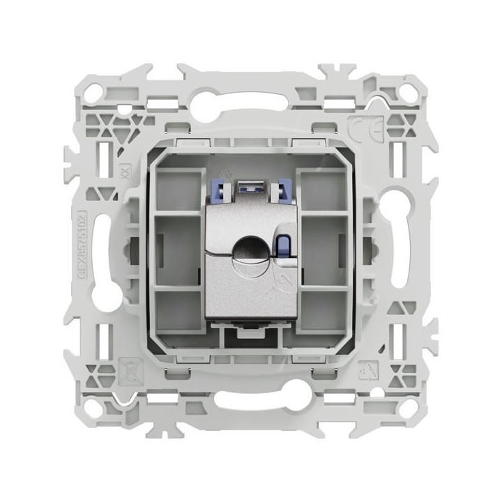 Schneider Odace - prise RJ45 - Cat6 STP grade 2TV min à grade 3TV - blanc craie - Réf : S920476