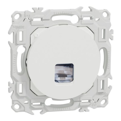 Schneider Odace - prise RJ45 - Cat6 STP grade 2TV min à grade 3TV - blanc craie - Réf : S920476