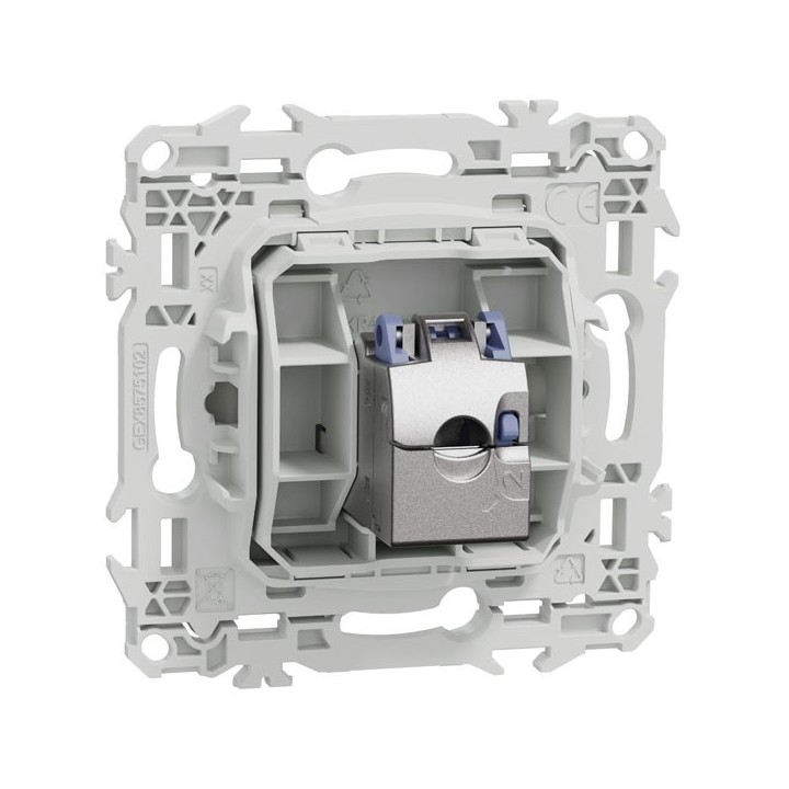 Schneider Odace - prise RJ45 - Cat6 STP grade 2TV min à grade 3TV - blanc craie - Réf : S920476