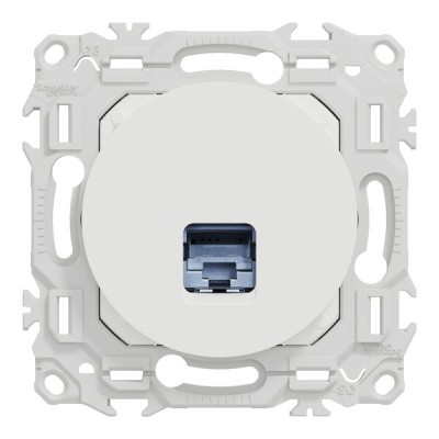 Schneider Odace - prise RJ45 - Cat6A STP grade 3TV - blanc craie - Réf : S920477