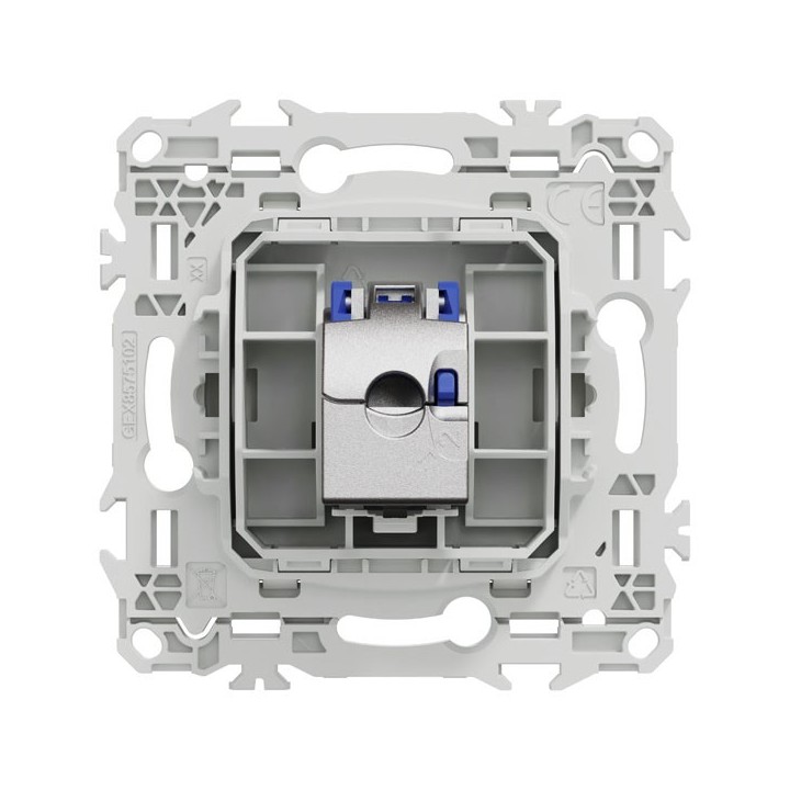 Schneider Odace - prise RJ45 - Cat6A STP grade 3TV - blanc craie - Réf : S920477