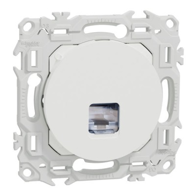 Schneider Odace - prise RJ45 - Cat6A STP grade 3TV - blanc craie - Réf : S920477