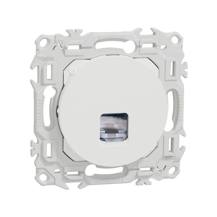 Schneider Odace - prise RJ45 - Cat6A STP grade 3TV - blanc craie - Réf : S920477