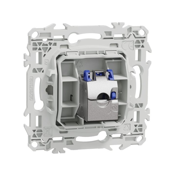Schneider Odace - prise RJ45 - Cat6A STP grade 3TV - blanc craie - Réf : S920477
