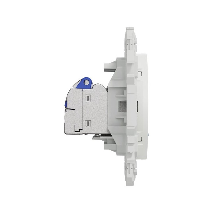Schneider Odace - prise double RJ45 - Cat6A STP grade 3TV - blanc craie - Réf : S920487