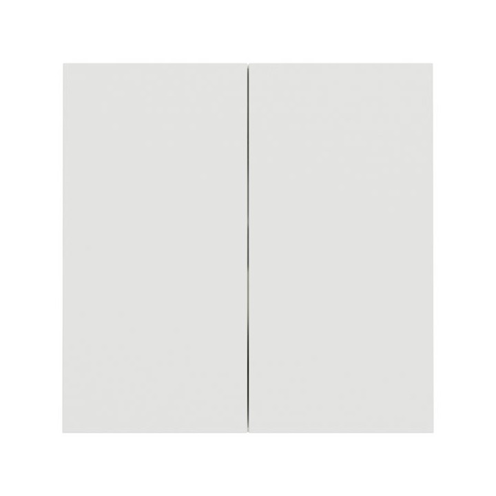 Schneider Odace Intégral - enjoliveur et plaque - pour VV ou poussoir double - Blanc craie - Réf : S929222