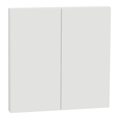 Schneider Odace Intégral - enjoliveur et plaque - pour VV ou poussoir double - Blanc craie - Réf : S929222