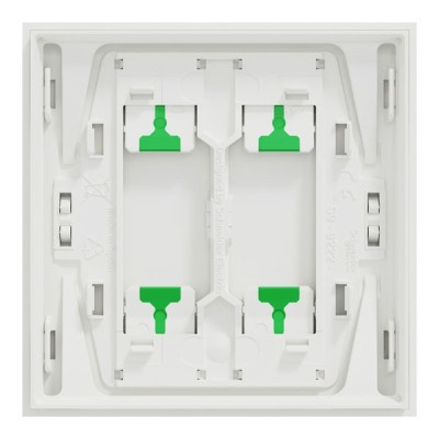 Schneider Odace Intégral - enjoliveur et plaque - pour VV ou poussoir double - Blanc craie - Réf : S929222