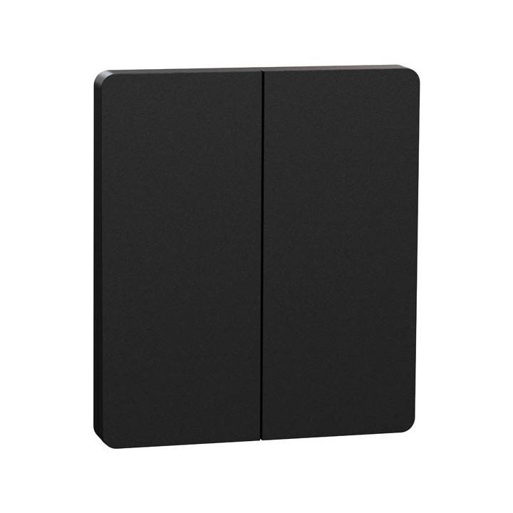 Schneider Odace Architecte Intégral - enjo et plaque - pour VV ou BP double - Noir onyx - Réf : S949224
