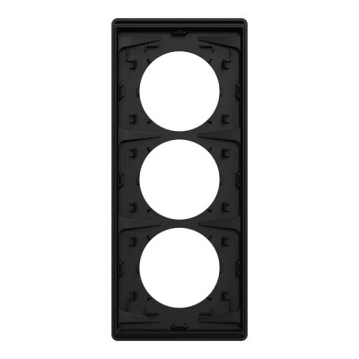 Schneider Odace Architecte - plaque 3 postes entraxe spécifique 57mm - Noir onyx - Réf : S940816