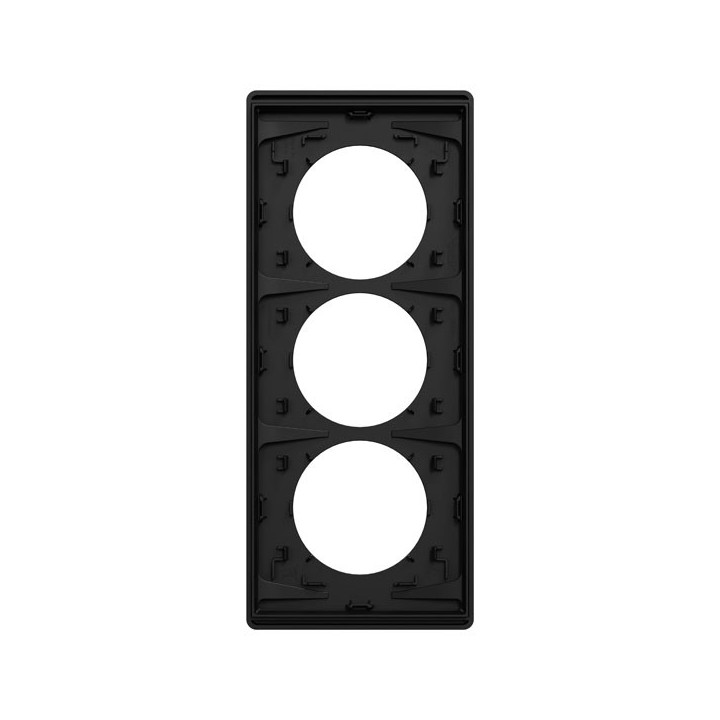 Schneider Odace Architecte - plaque 3 postes entraxe spécifique 57mm - Noir onyx - Réf : S940816