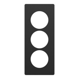 Schneider Odace Architecte - plaque 3 postes entraxe spécifique 57mm - Noir onyx - Réf : S940816