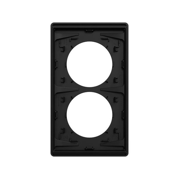 Schneider Odace Architecte - plaque 2 postes entraxe spécifique 57mm - Noir onyx - Réf : S940814