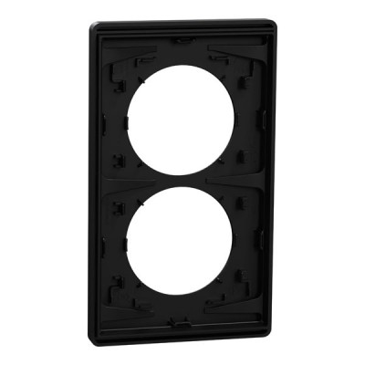 Schneider Odace Architecte - plaque 2 postes entraxe spécifique 57mm - Noir onyx - Réf : S940814