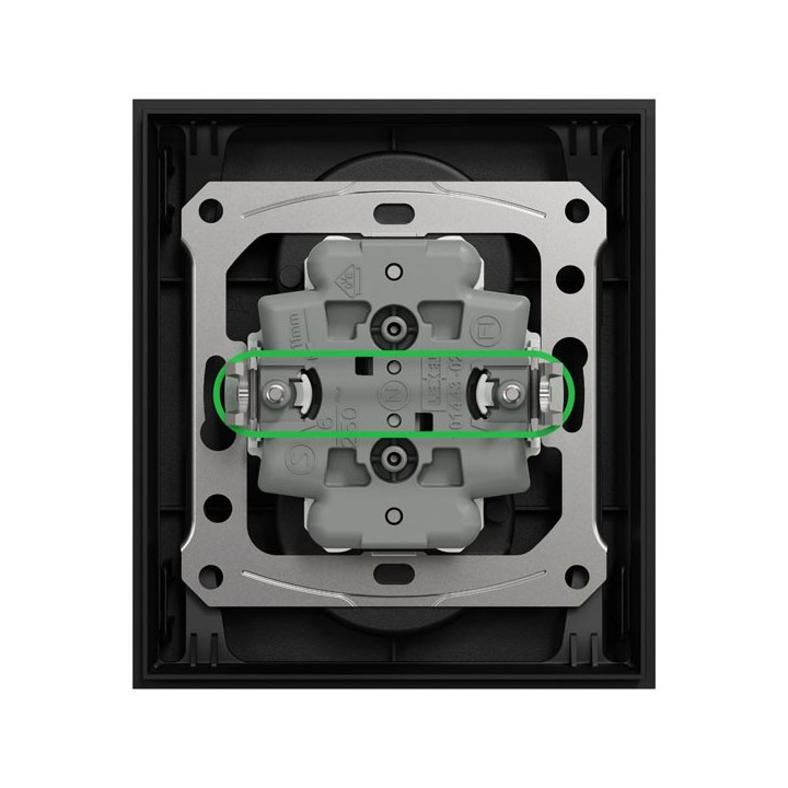 Schneider Odace - Odace - double prise de courant 2P+T avec plaque - install 1 poste - noir onyx - Réf : S941089
