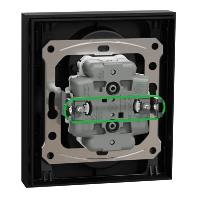 Schneider Odace - Odace - double prise de courant 2P+T avec plaque - install 1 poste - noir onyx - Réf : S941089