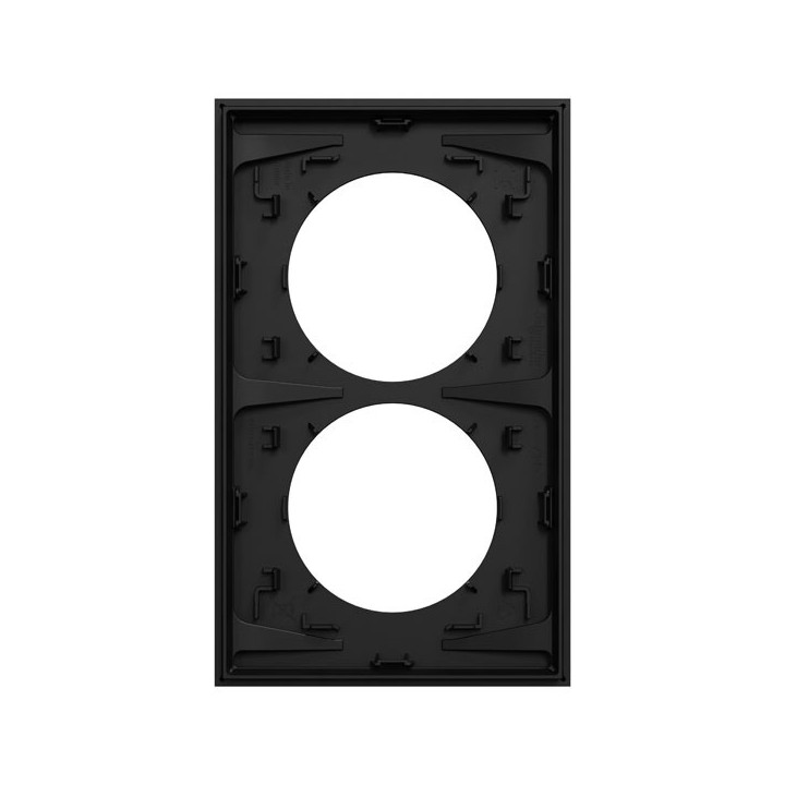 Schneider Odace - plaque de finition 2 postes entraxe spécifique 57mm - Noir onyx - Réf : S940714