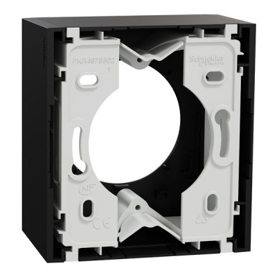 Schneider Odace - boîte pour montage en saillie - 1 poste associable - noir onyx - Réf : S940762