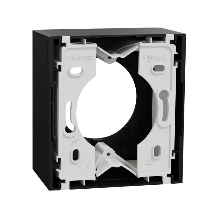 Schneider Odace - boîte pour montage en saillie - 1 poste associable - noir onyx - Réf : S940762