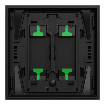 Schneider Odace Intégral - enjoliveur et plaque - pour VV ou poussoir double - Noir onyx - Réf : S949222