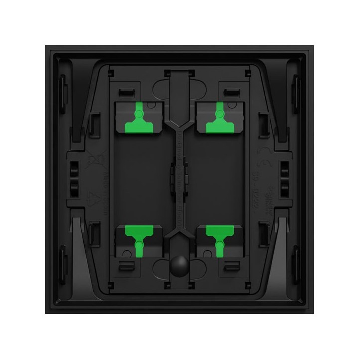 Schneider Odace Intégral - enjoliveur et plaque - pour VV ou poussoir double - Noir onyx - Réf : S949222