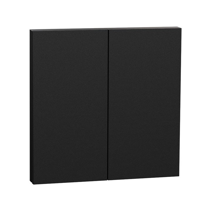Schneider Odace Intégral - enjoliveur et plaque - pour VV ou poussoir double - Noir onyx - Réf : S949222